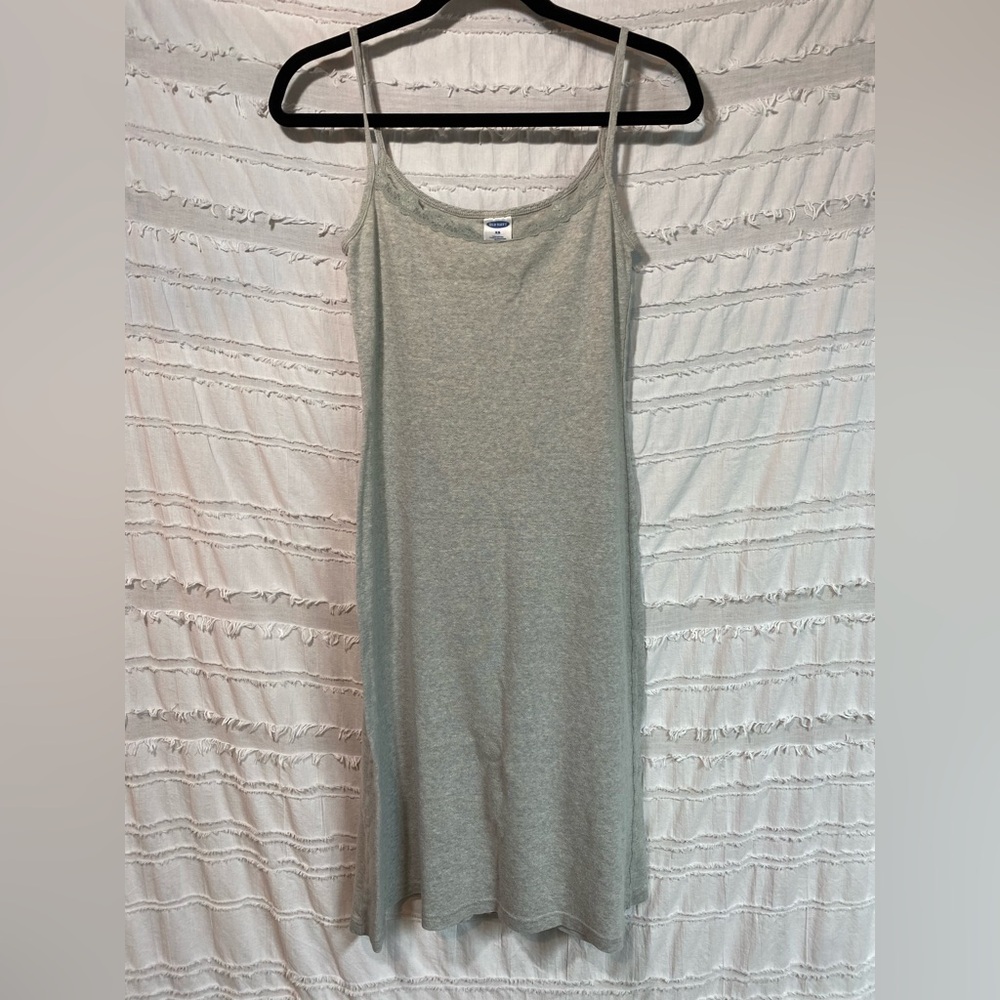 Old Navy Gray Chemise dress 100% cotton EUC xs fits like a medium
